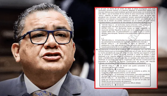 JUAN JOSÉ SANTIVÁÑEZ HABRÍA PEDIDO 20.000 DÓLARES PARA BENEFICIAR A MIEMBRO DE BANDA CRIMINAL, SEGÚN CHATS