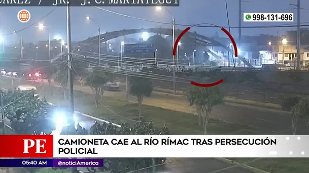 Carmen de la Legua: Camioneta cayó al río Rímac tras persecución policial