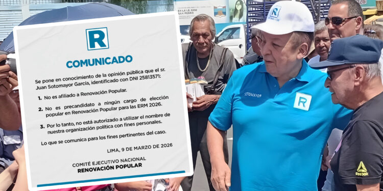 Renovación Popular aclara que Juan Sotomayor García no pertenece ni es precandidato del partido