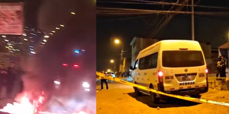 Callao: asesinan a balazos a chofer de empresa Acorsa en Ventanilla y transportistas queman llantas como acto de protesta